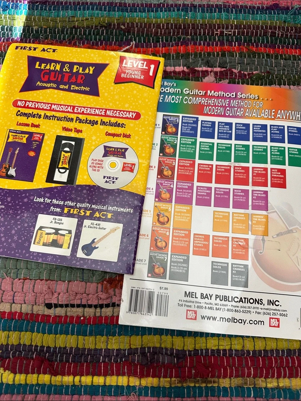 Beginner Guitar Instruction Lot First Act Learn Play CD + Mel Bay Grade 1